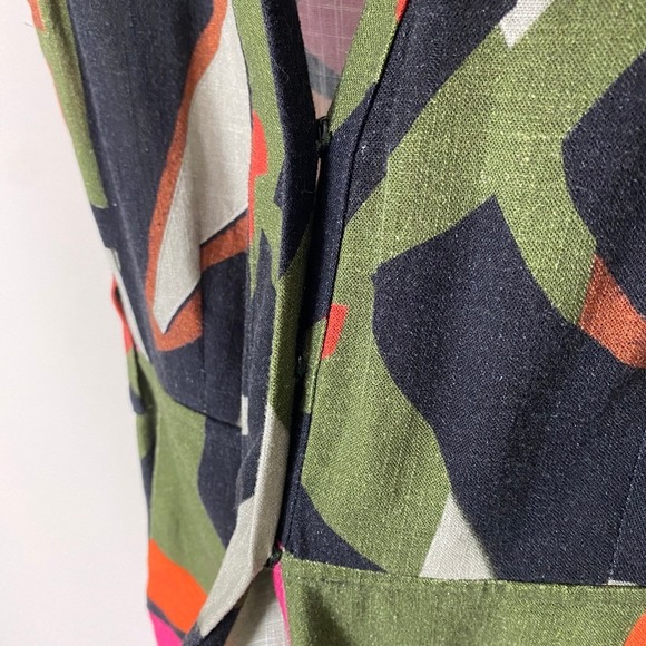 Osklen Foliage Print Maxi Wrap Dress Abstract Print Sleeveless Womens Large - Picture 8 of 10